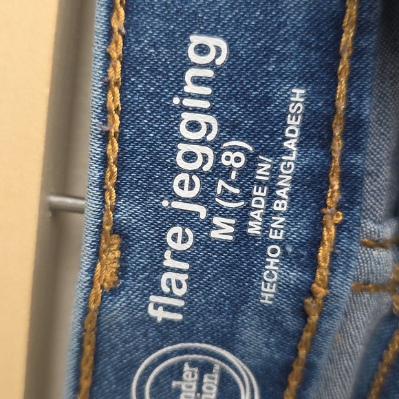 Wonder Nation Blue Kids Jeans with Pink Floral Embroidery - Picture 5 of 10